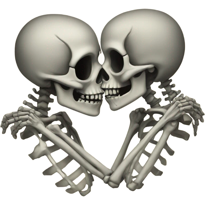 skeleton kiss emoji