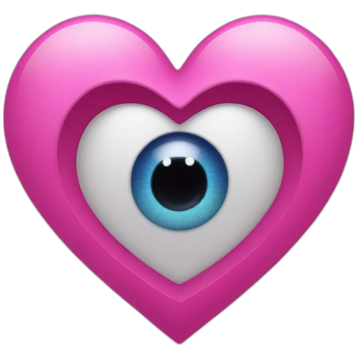 Pink heart with evil eye emoji