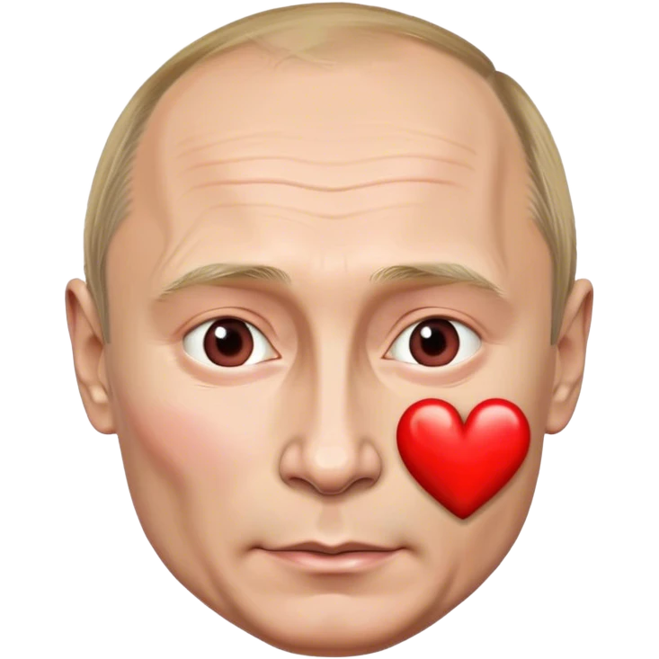 vladimir putin shows a heart emoji