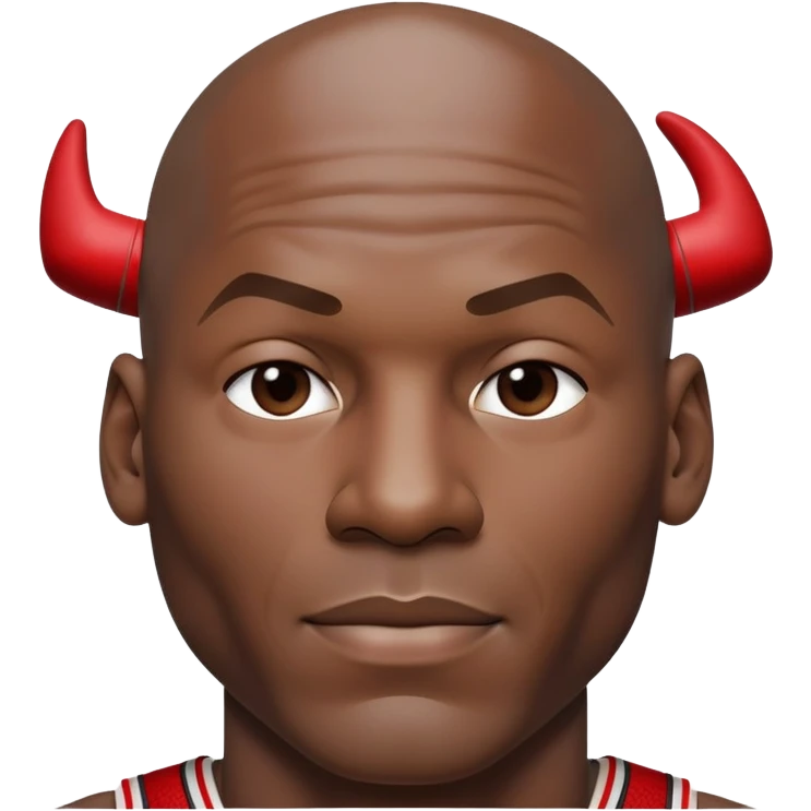 Michael Jordan with detailed facial features, upper body from waist up emoji