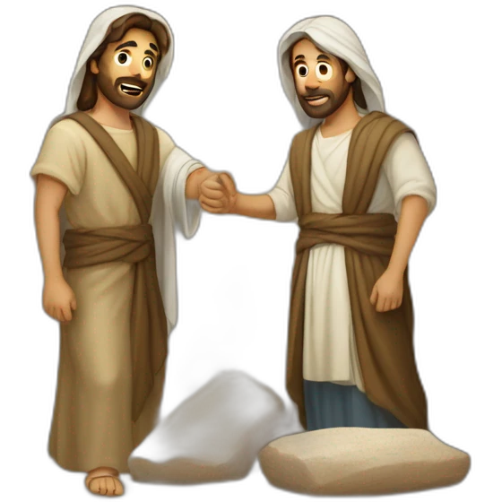 Peter and John at the empty tomb emoji