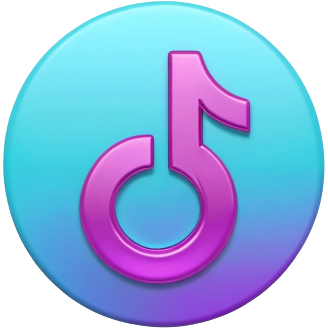 Purple and Cian Symbol of TikTok  emoji