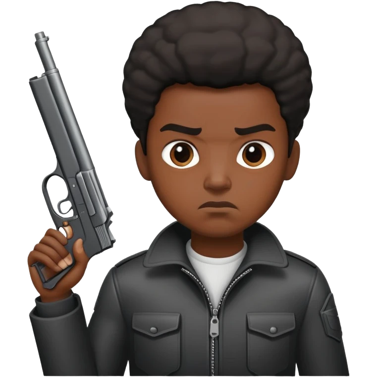 black person wit a gun emoji