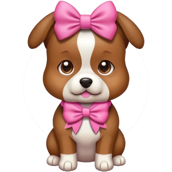 dog wearing a pink bow emoji
