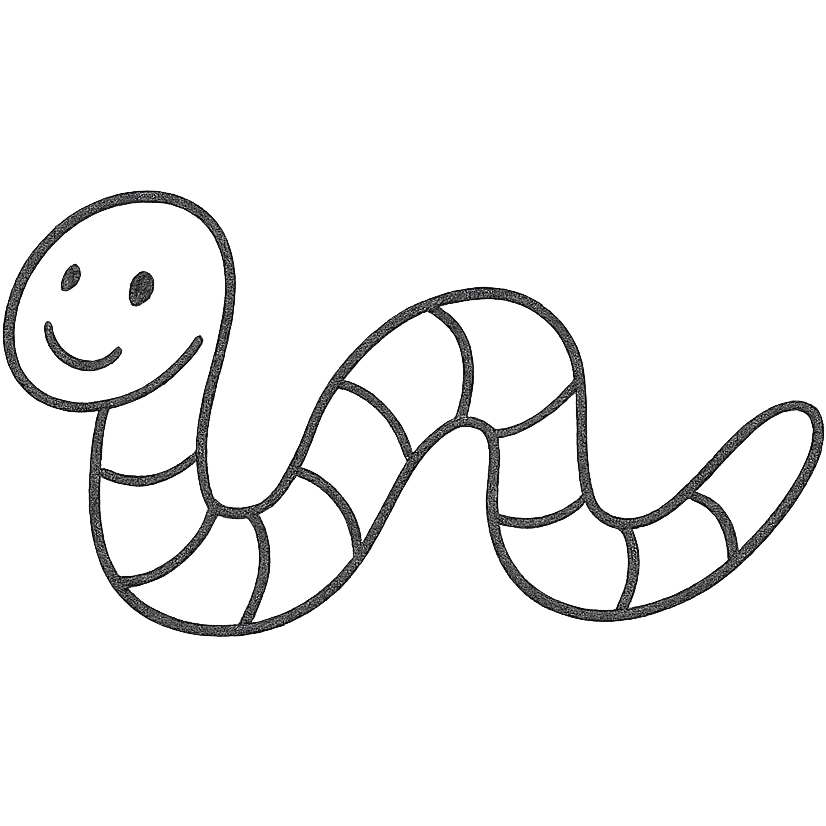 simple worm emoji