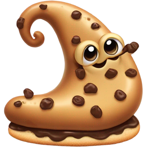 Slug eating a chocolate chip cookie  emoji