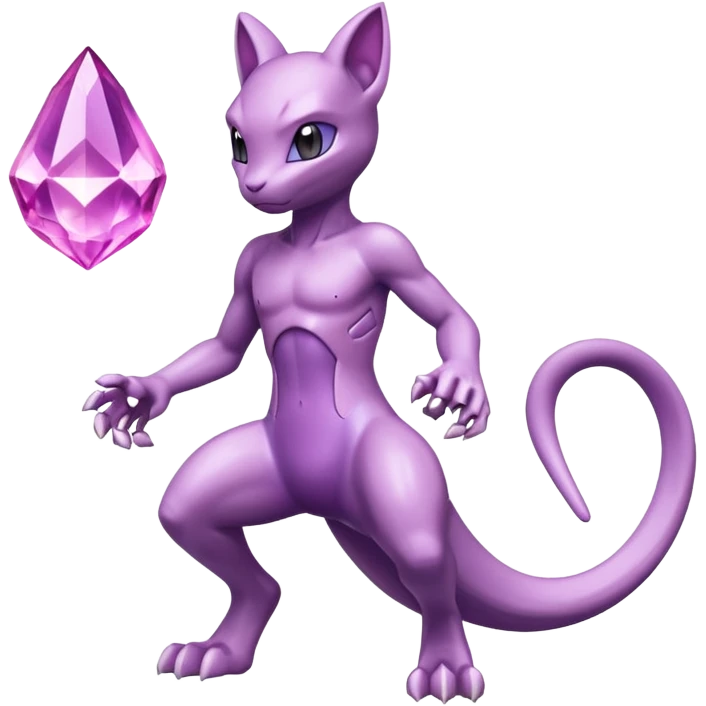 Pokemon legendary purple and pink crystal mewtwo emoji