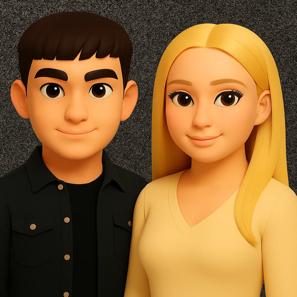 Keep the image unchanged except slightly spread the people apart from each other. Preserve the original style and background as is. emoji