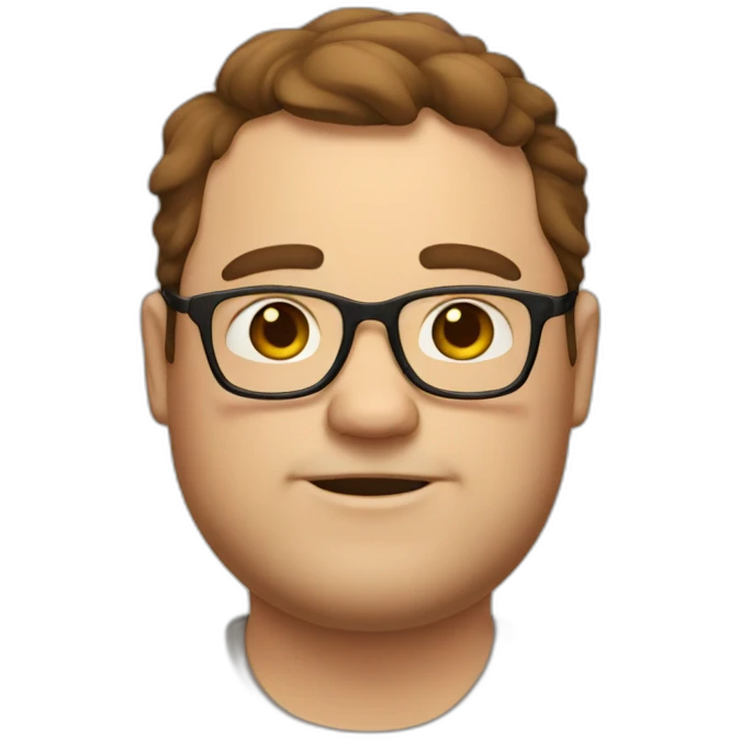 Fat boston guy with glasses and brown hair emoji