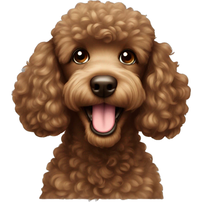 Kissing brown poodle smile emoji