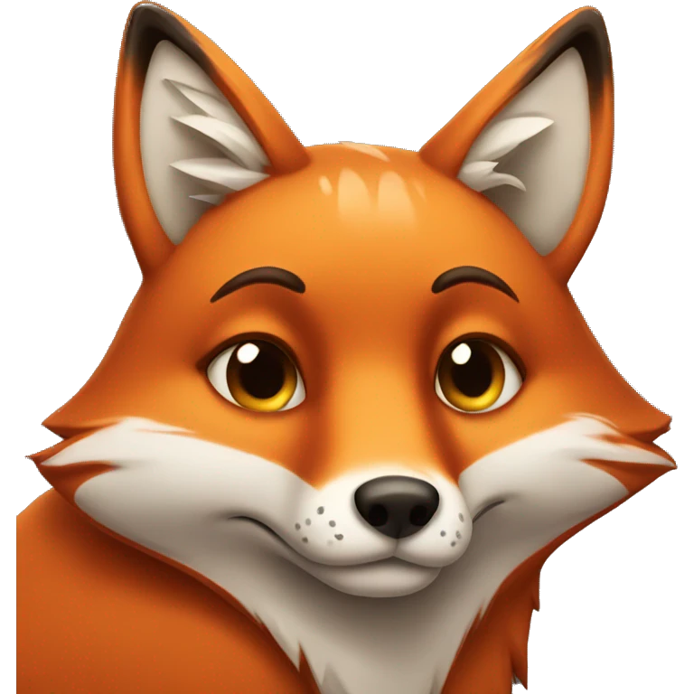 Fox with sad face emoji