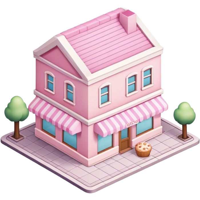 Isometric light pink bakery emoji