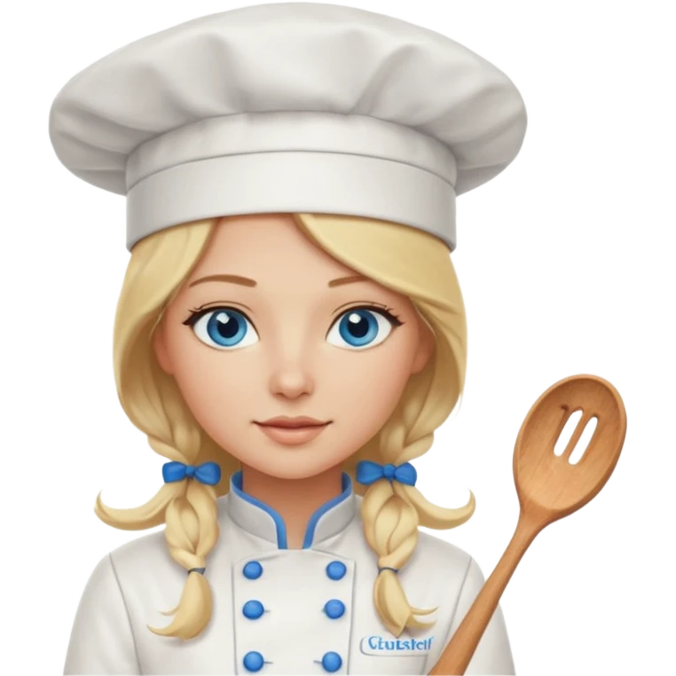 Sexy Long Blonde hair blue eyed female chef emoji
