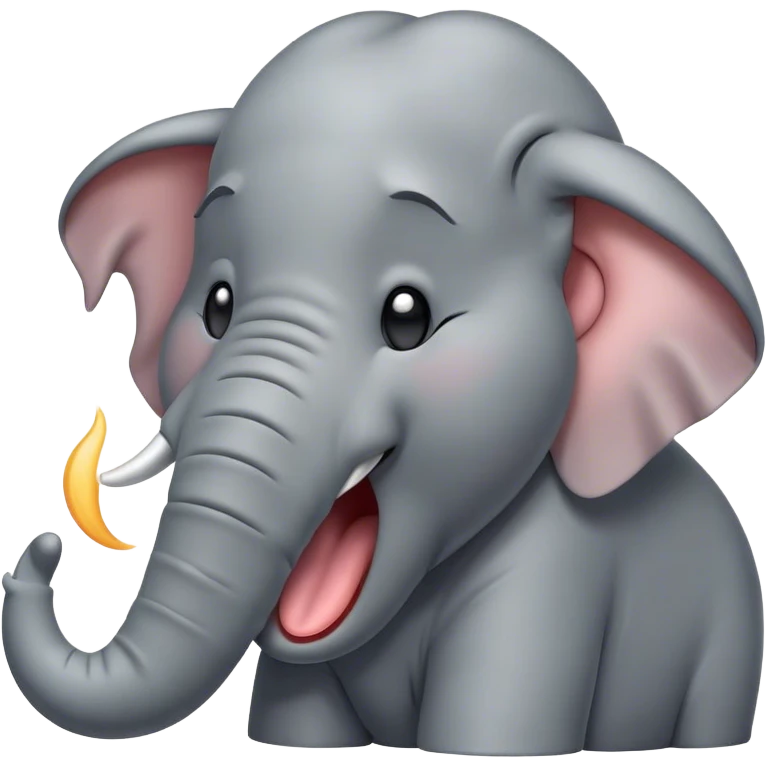 Cinematic Cute Yawning Elephant Portrait Emoji, Head tilted slightly with a dramatic, wide-open yawn, showcasing a soft, wrinkled gray hide with gently drooping ears and large, sleepy eyes, Simplified yet irresistibly adorable features, highly detailed, glowing with a soft, cozy glow, high shine, relaxed yet expressive, stylized with a touch of tender whimsy, bright and endearing, soft glowing outline, capturing the essence of a drowsy yet affectionate elephant, so drowsy it feels like it could stretch out of the screen and curl up for a nap! emoji