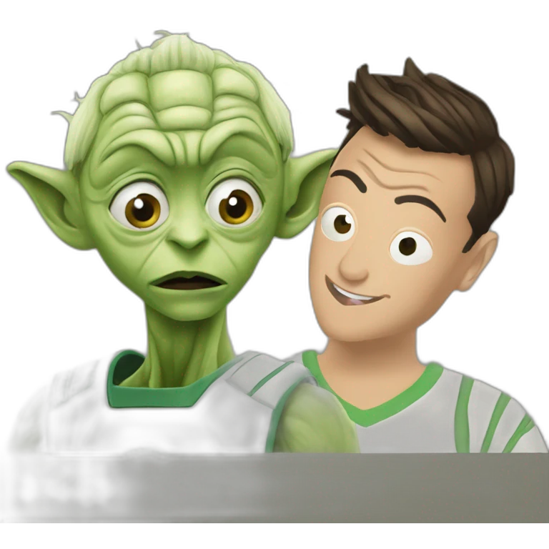 Mesut ozil talking to yoda emoji