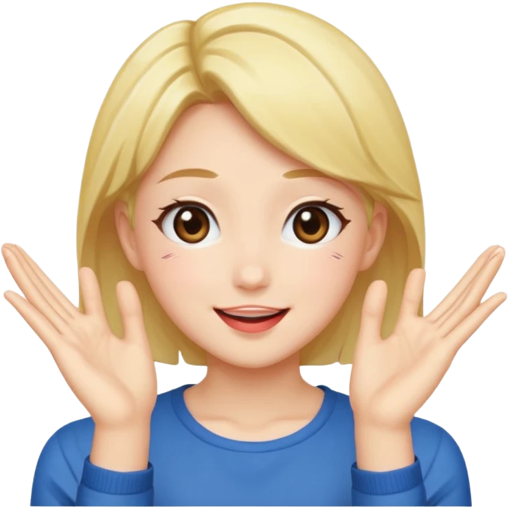 Kissy face with hands anime style  emoji