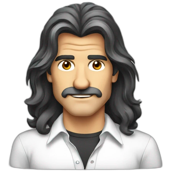 long hair antonio banderas cartoon wearing shirt emoji