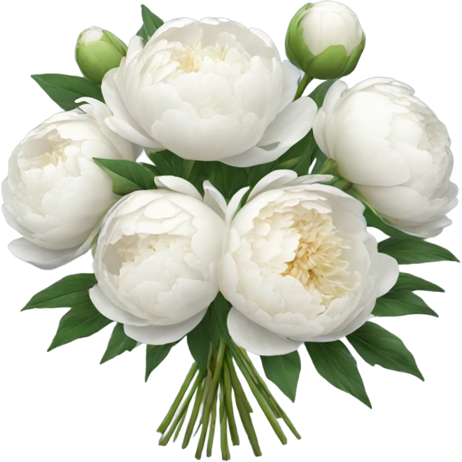 White peonies bouquet  emoji