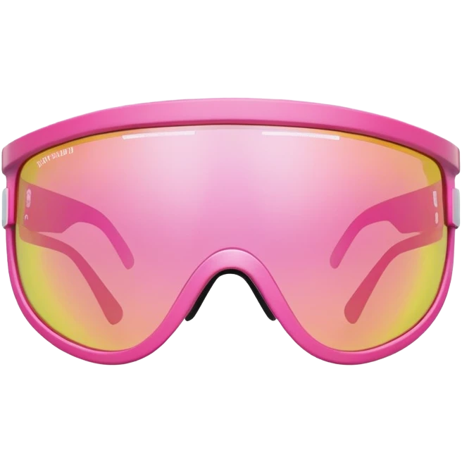 sporty pink shield visor sunglasses with thick frame, one-piece lens emoji
