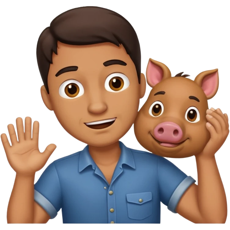 Man slapping his hog emoji