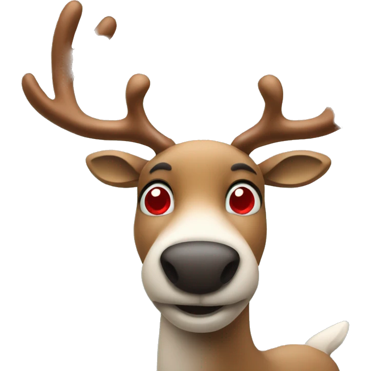 Reindeer with red nose emoji