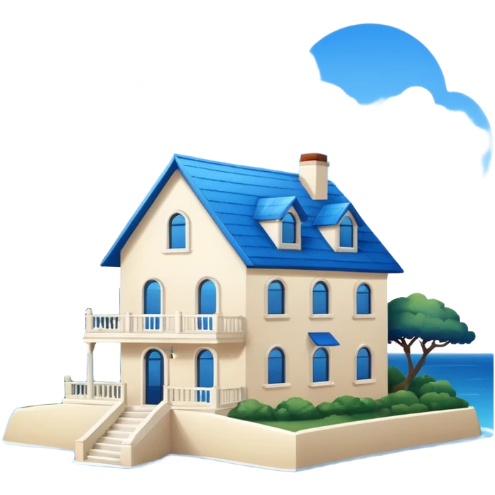 Красивый дом у моря emoji