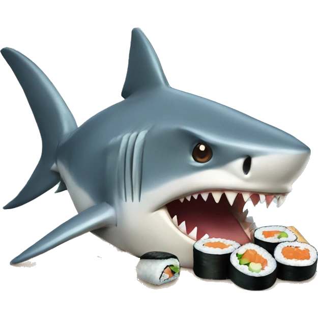 Shark eating sushi emoji