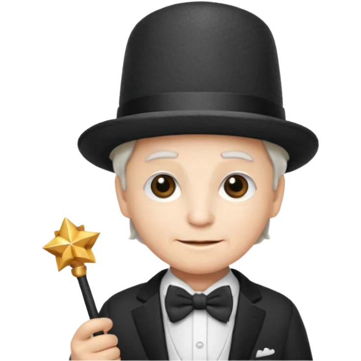 67 kid with a bowtie, a fancy hat and a wand emoji