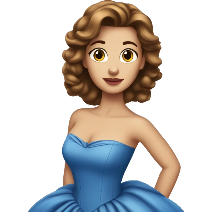 belle wearing blue dress emoji