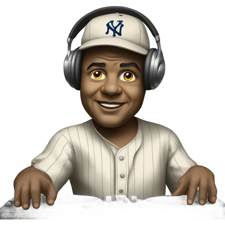 Babe Ruth playing DJ emoji