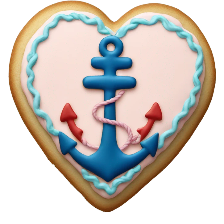 cookie heart with anchor emoji