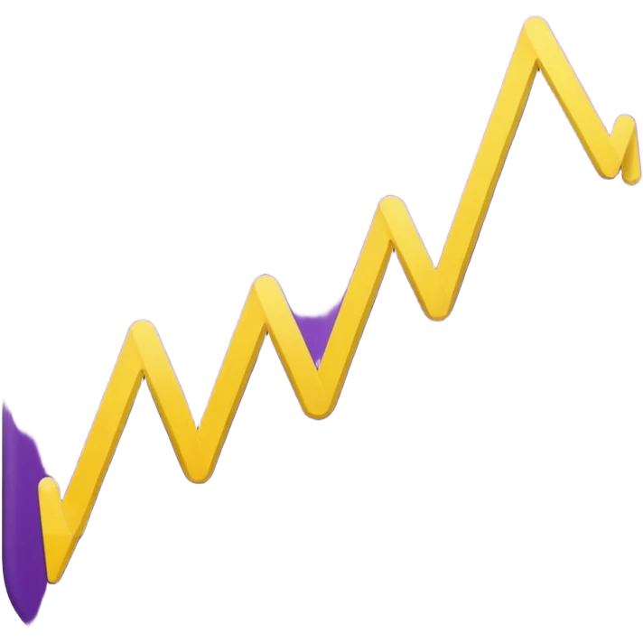 A purple and yellow line chart emoji
