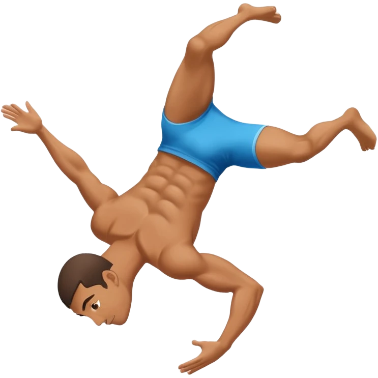 A man doing a back flip emoji