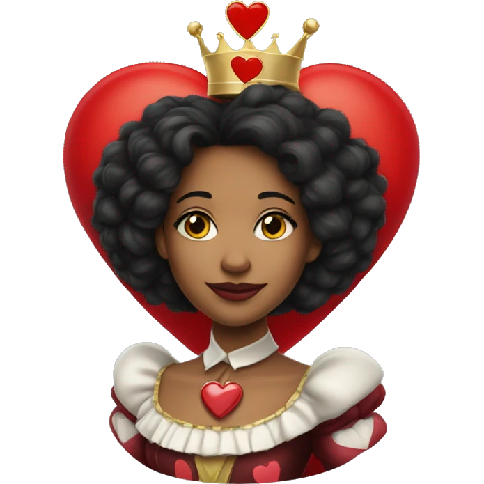 Biracial Queen of hearts emoji