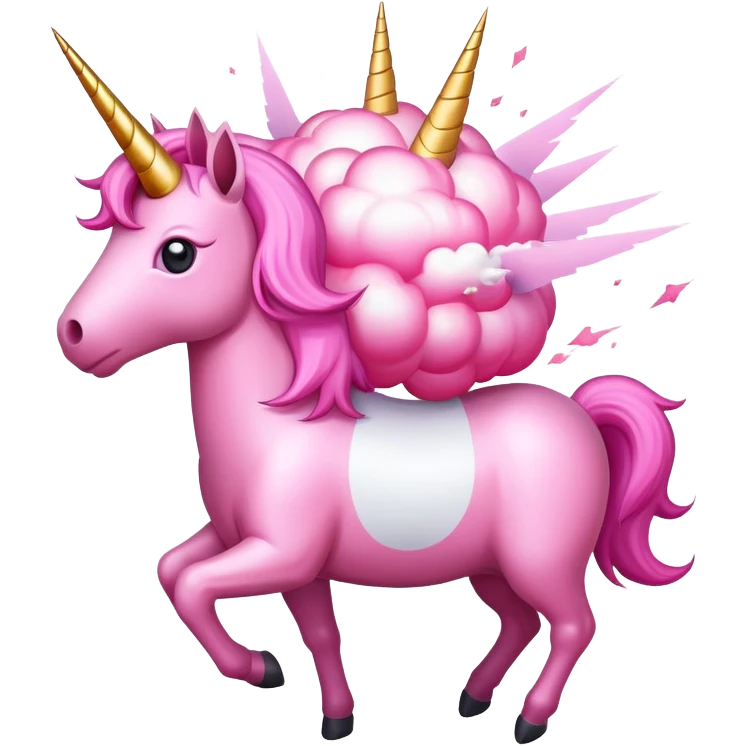 pink  nuclear explosion with a unicorn emoji