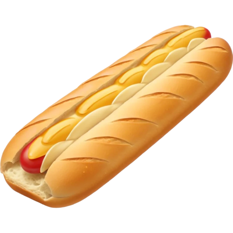 une mini baguette française chaude emoji