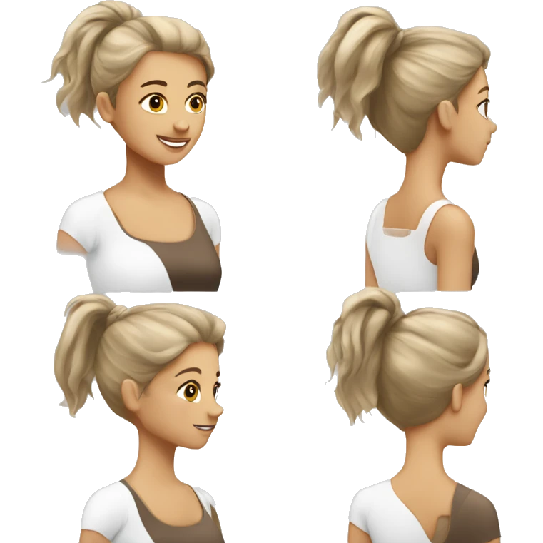 Pilates girl hair brown skinny white emoji