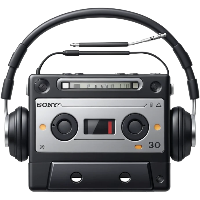 Sony Walkman cassette player with headphones emoji