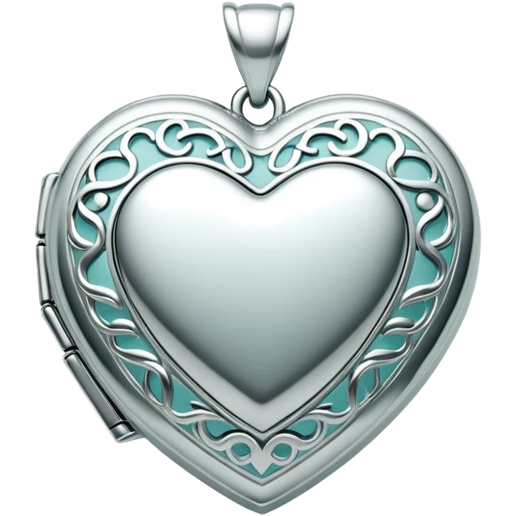Tiffany co logo silver heart locket  emoji