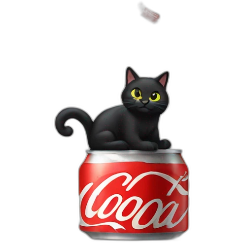 a black cat dealing coke emoji