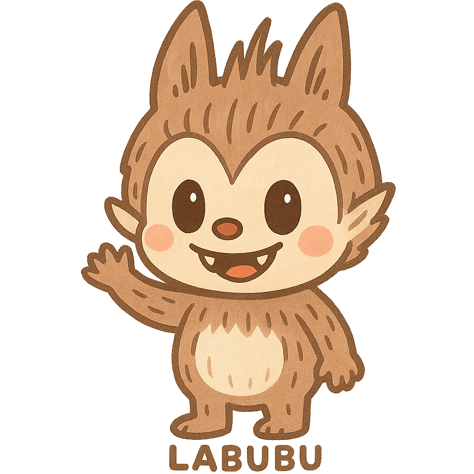 Labubu waving emoji