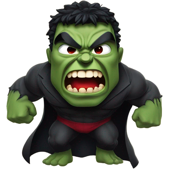 Hulk vampires one eye is no! Face is black and smile red eye Vampires emoji
