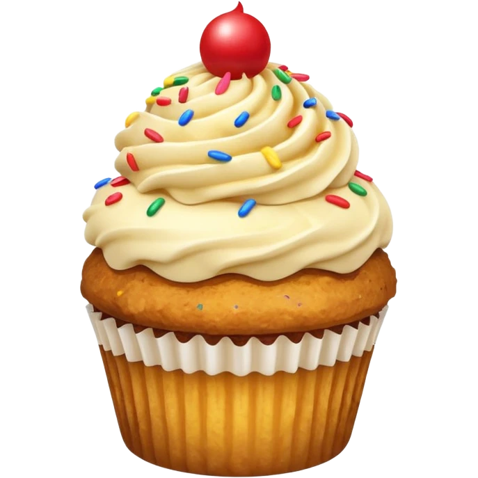 Fried ice cream as a cupcake emoji