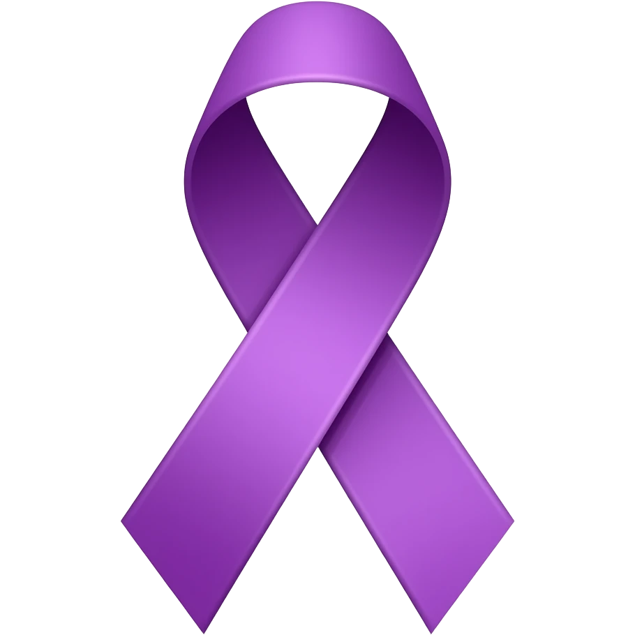 purple cancer ribbon emoji