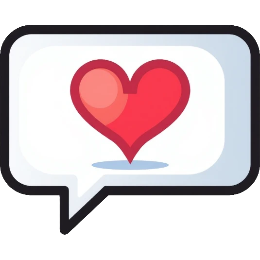 speech bubble with a heart inside emoji