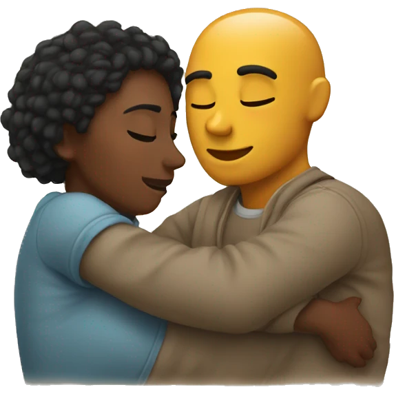 A couple cuddling emoji