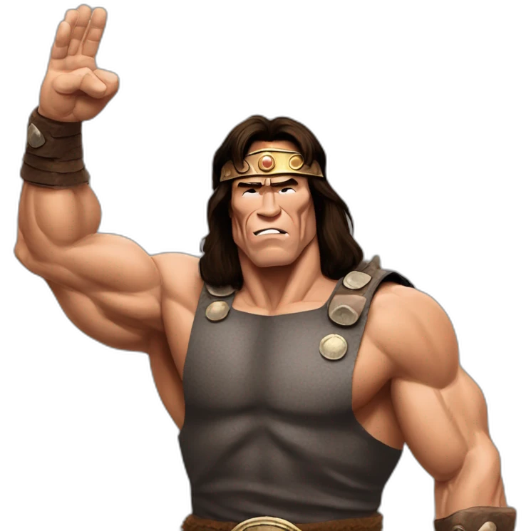Conan the barbarian Arnold Schwarzenegger hand salute emoji