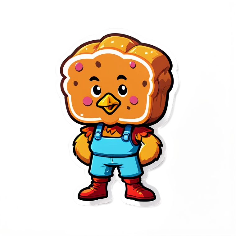 Chicken nugget gamer with dark colors emoji