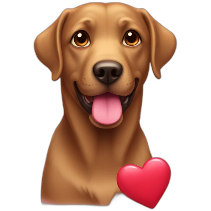 labradore with a heart for valentine day emoji