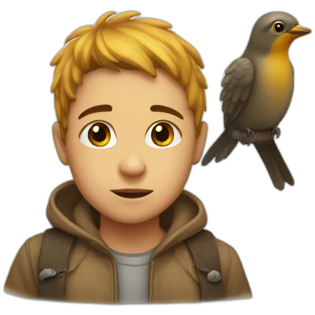 Child of man and bird emoji